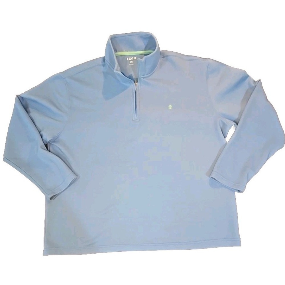 IZOD 1/4 Zip Pullover‎ Knit Sweater Men's XXL Long Sleeve Blue Mock Neck